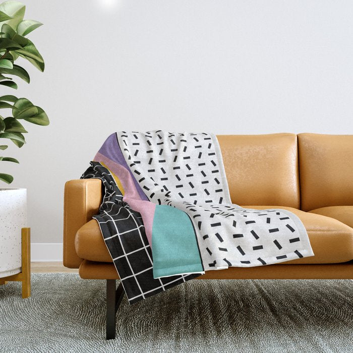 Memphis pattern 133 - 80s / 90s Retro Throw Blanket Gallery Image 1