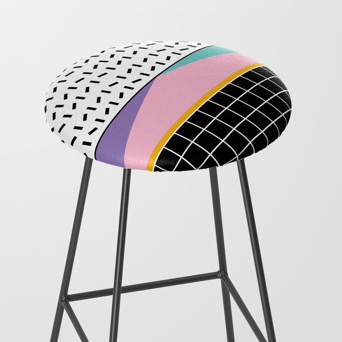 Memphis pattern 133 - 80s / 90s Retro Stool Gallery Image 2