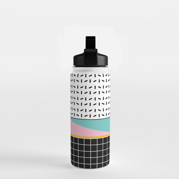 Memphis pattern 133 - 80s / 90s Retro Water Bottle Gallery Image 2