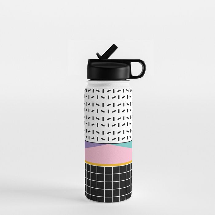 Memphis pattern 133 - 80s / 90s Retro Water Bottle Gallery Image 1