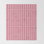 Eclectic Geometric Geo Box Striped Pattern in Pink Brown Cream Throw Blanket Gallery Image 2