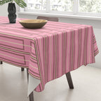 Eclectic Geometric Geo Box Striped Pattern in Pink Brown Cream Tablecloth Gallery Image 3