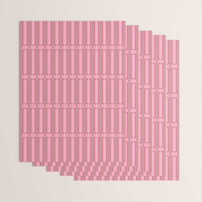 Eclectic Geometric Geo Box Striped Pattern in Pink Brown Cream Wrapping Paper Gallery Image 3