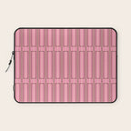 Eclectic Geometric Geo Box Striped Pattern in Pink Brown Cream Laptop Sleeve Gallery Image 1