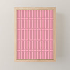 Eclectic Geometric Geo Box Striped Pattern in Pink Brown Cream Mini Art Print Gallery Image 1