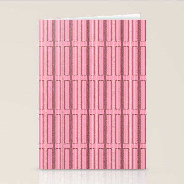 Eclectic Geometric Geo Box Striped Pattern in Pink Brown Cream Stationery Card Gallery Image 2