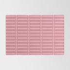 Eclectic Geometric Geo Box Striped Pattern in Pink Brown Cream Rug Gallery Image 2