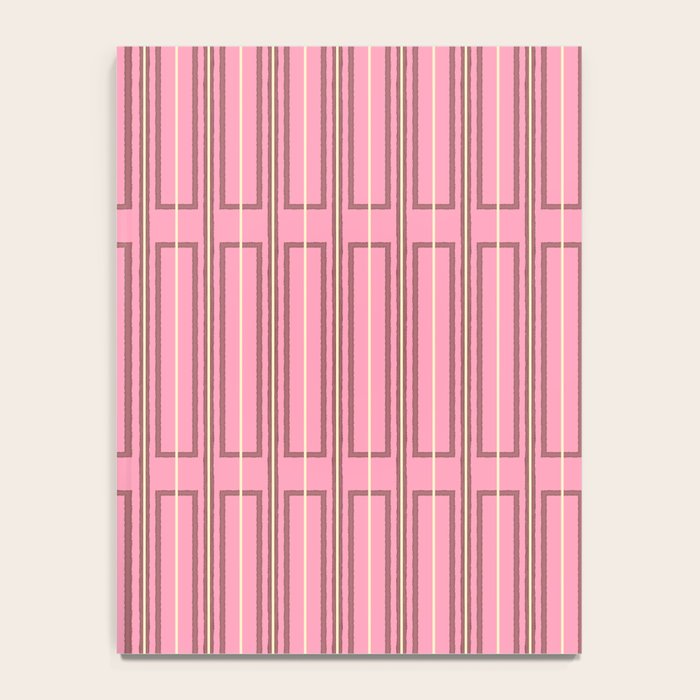 Eclectic Geometric Geo Box Striped Pattern in Pink Brown Cream Notebook Gallery Image 4