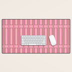 Eclectic Geometric Geo Box Striped Pattern in Pink Brown Cream Desk Mat Gallery Image 1