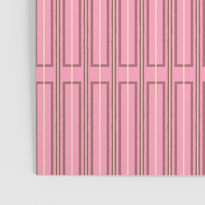 Eclectic Geometric Geo Box Striped Pattern in Pink Brown Cream Poster Gallery Image 3