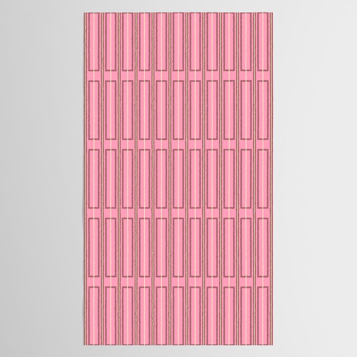 Eclectic Geometric Geo Box Striped Pattern in Pink Brown Cream Tablecloth Gallery Image 2
