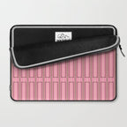 Eclectic Geometric Geo Box Striped Pattern in Pink Brown Cream Laptop Sleeve Gallery Image 2
