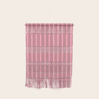Eclectic Geometric Geo Box Striped Pattern in Pink Brown Cream Wall Hanging Gallery Image 1