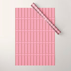 Eclectic Geometric Geo Box Striped Pattern in Pink Brown Cream Wrapping Paper Gallery Image 1