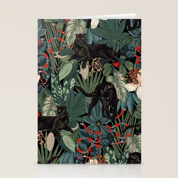 Tropical Black Panther Stationery Card Gallery Image 1