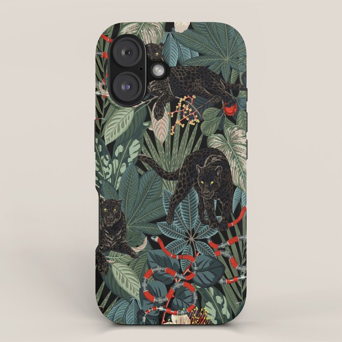 Tropical Black Panther iPhone Case
