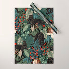 Tropical Black Panther Wrapping Paper Gallery Image 1
