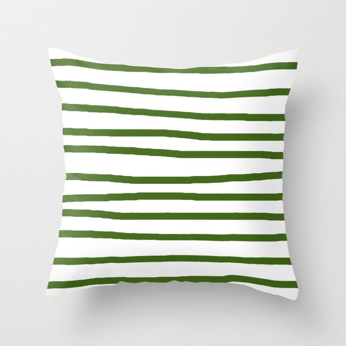 Simply Drawn Stripes in Jungle Green Throw Pillow Gallery Image 6