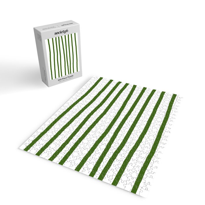Simply Drawn Stripes in Jungle Green Jigsaw Puzzle Gallery Image 2