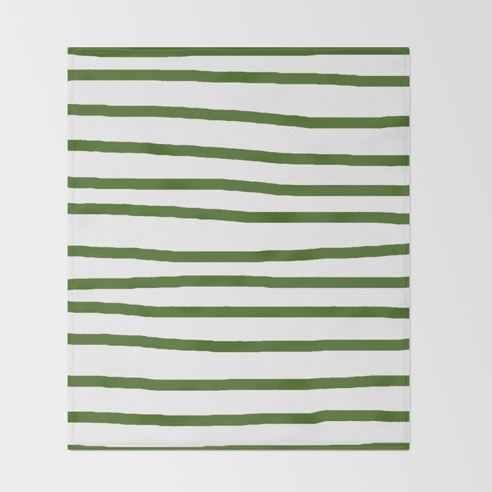 Simply Drawn Stripes in Jungle Green Throw Blanket Gallery Image 2