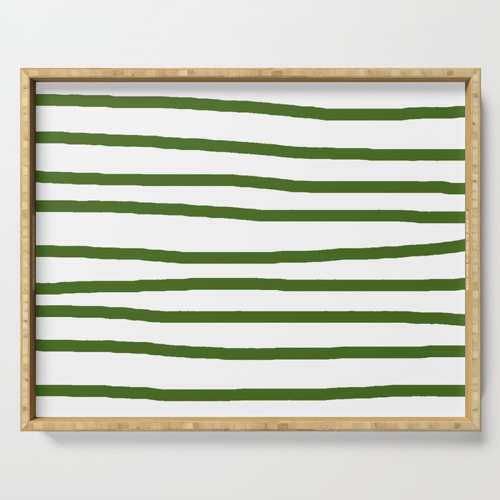 Simply Drawn Stripes in Jungle Green Serving Tray Gallery Image 1