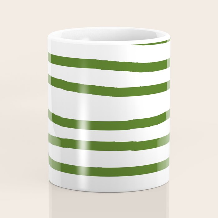 Simply Drawn Stripes in Jungle Green Coffee Mug Gallery Image 4