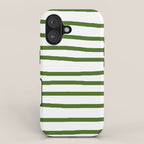 Simply Drawn Stripes in Jungle Green iPhone Case Gallery Image 1
