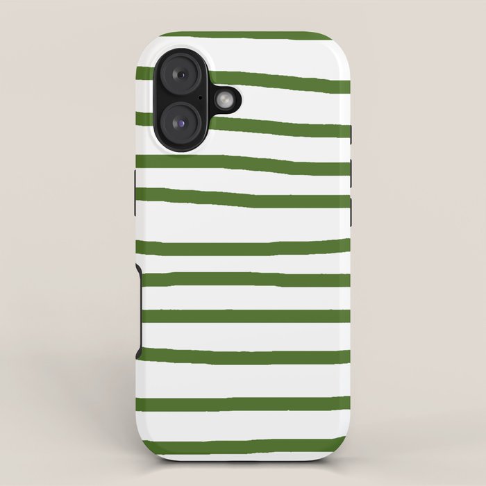 Simply Drawn Stripes in Jungle Green iPhone Case Gallery Image 1