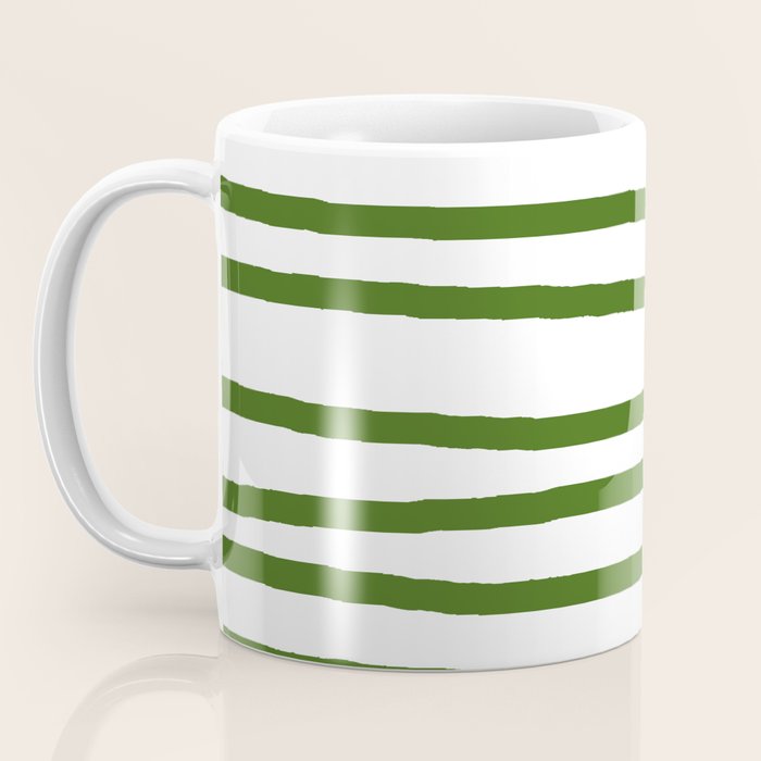 Simply Drawn Stripes in Jungle Green Coffee Mug Gallery Image 3