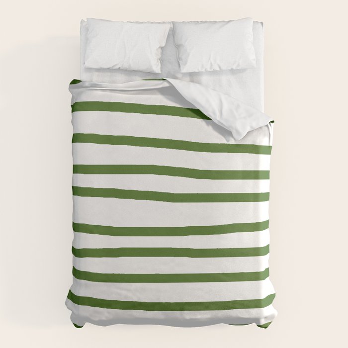 Simply Drawn Stripes in Jungle Green Duvet Cover Gallery Image 6