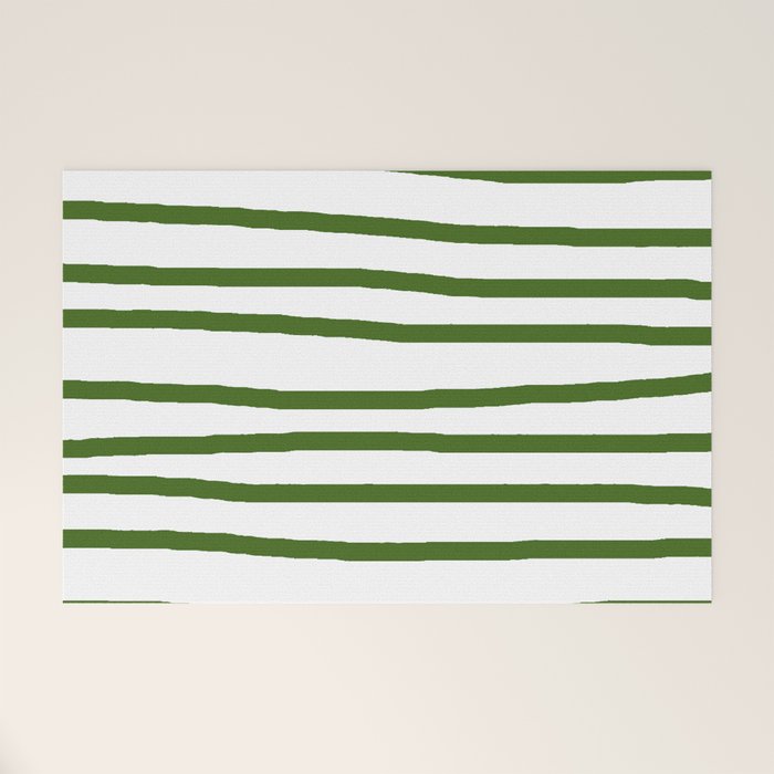 Simply Drawn Stripes in Jungle Green Welcome Mat Gallery Image 1