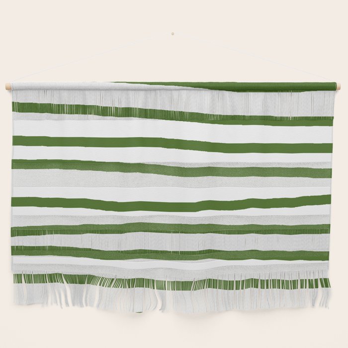 Simply Drawn Stripes in Jungle Green Wall Hanging Gallery Image 1