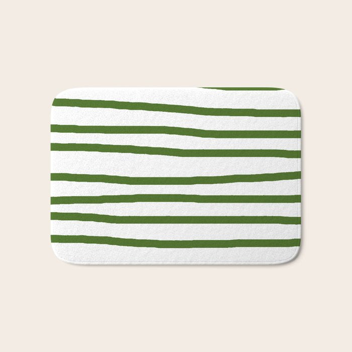Simply Drawn Stripes in Jungle Green Bath Mat Gallery Image 1