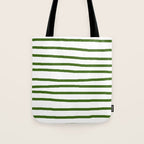 Simply Drawn Stripes in Jungle Green Tote Bag Gallery Image 1