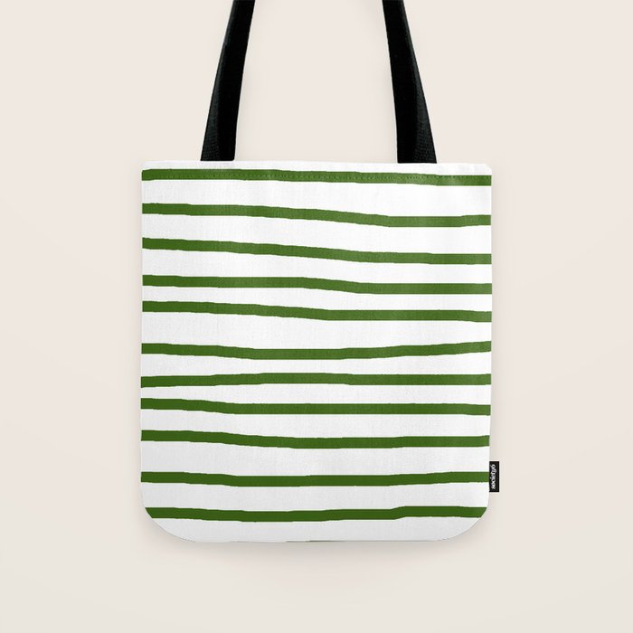 Simply Drawn Stripes in Jungle Green Tote Bag Gallery Image 1
