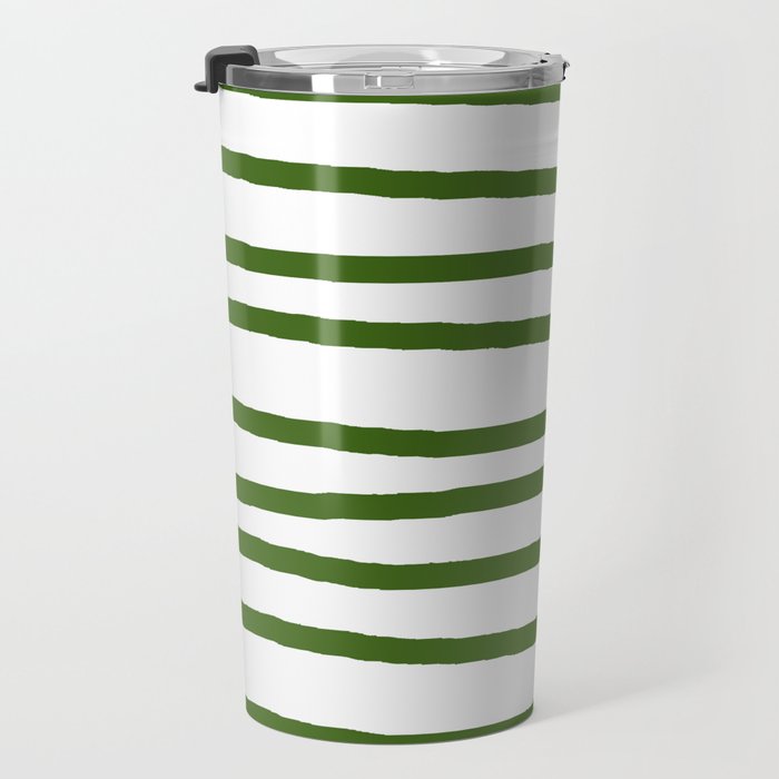 Simply Drawn Stripes in Jungle Green Travel Mug Gallery Image 3