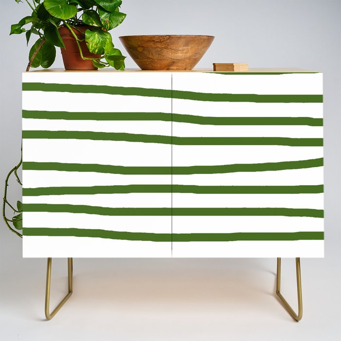 Simply Drawn Stripes in Jungle Green Credenza Gallery Image 1