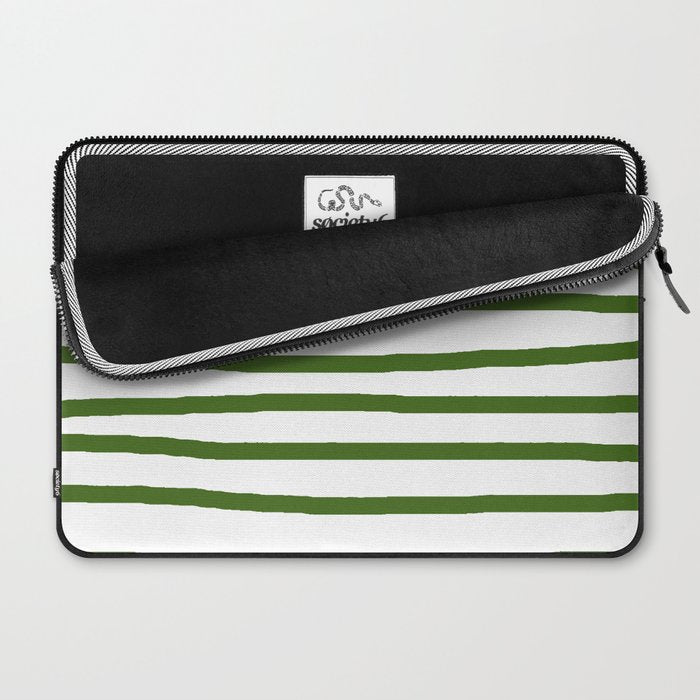 Simply Drawn Stripes in Jungle Green Laptop Sleeve Gallery Image 2