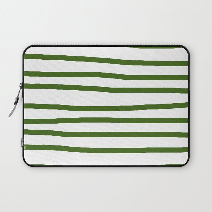 Simply Drawn Stripes in Jungle Green Laptop Sleeve Gallery Image 1