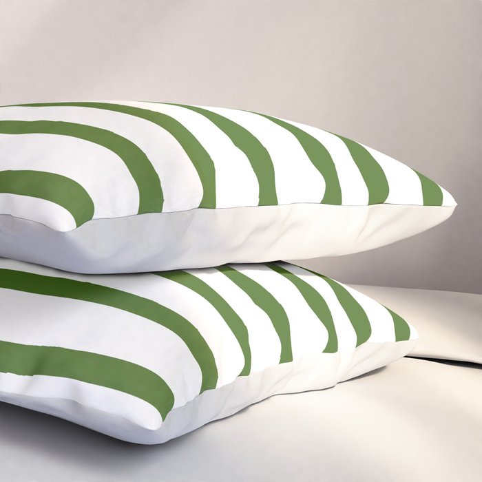 Simply Drawn Stripes in Jungle Green Pillow Sham Gallery Image 3
