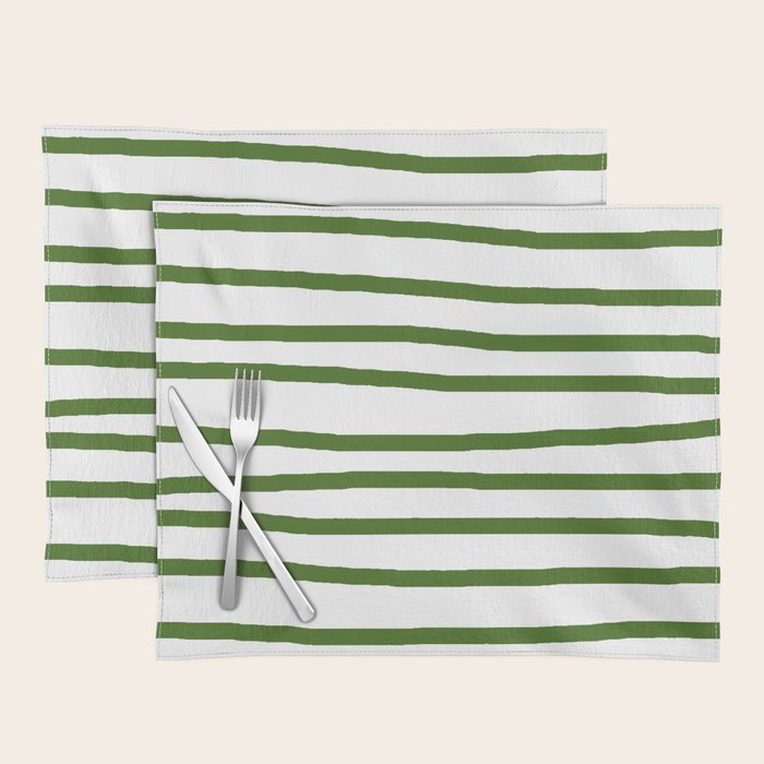 Simply Drawn Stripes in Jungle Green Placemat Gallery Image 1