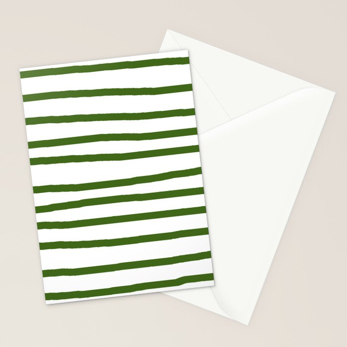 Simply Drawn Stripes in Jungle Green Stationery Card Gallery Image 2