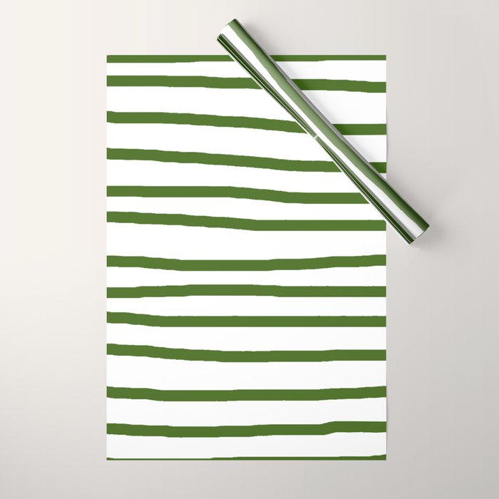 Simply Drawn Stripes in Jungle Green Wrapping Paper Gallery Image 1