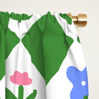 Colorful geometric flower art pattern Window Curtain Gallery Image 2