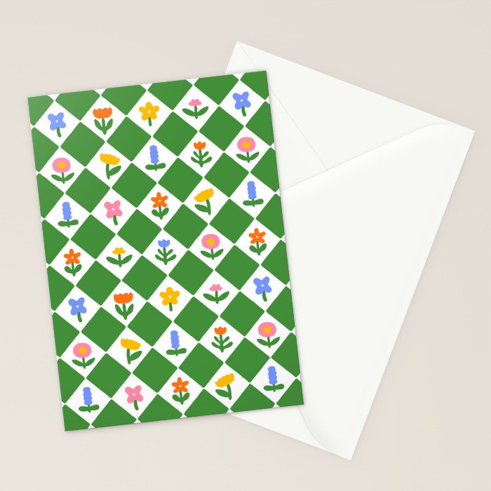 Colorful geometric flower art pattern Stationery Card Gallery Image 2