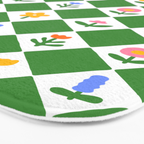 Colorful geometric flower art pattern Bath Mat Gallery Image 3