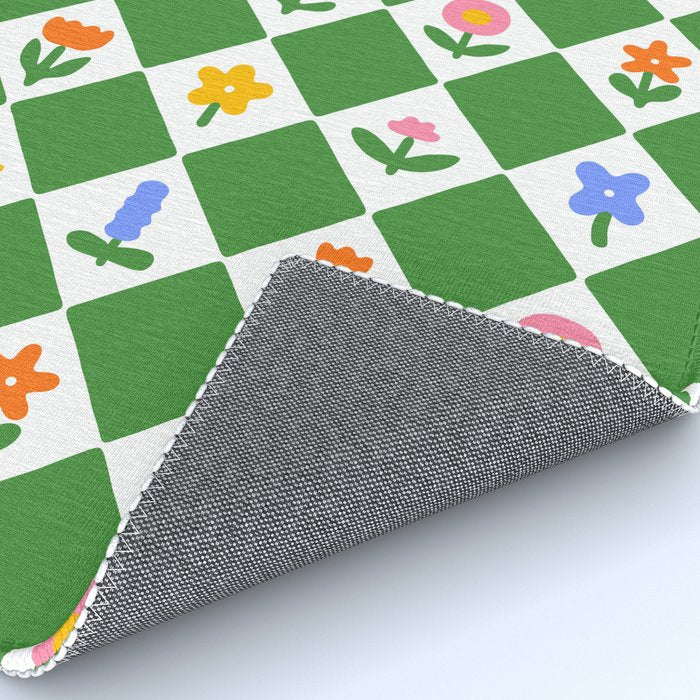 Colorful geometric flower art pattern Rug Gallery Image 4