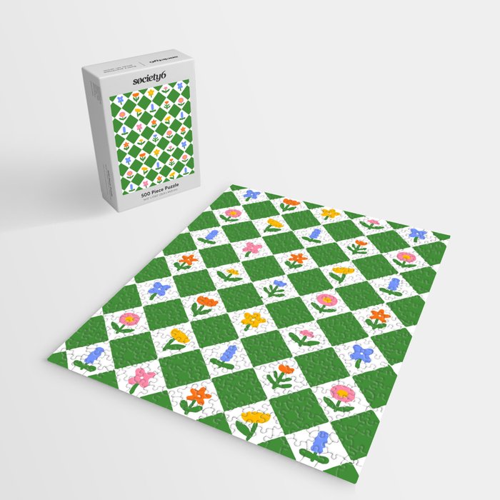 Colorful geometric flower art pattern Jigsaw Puzzle Gallery Image 2