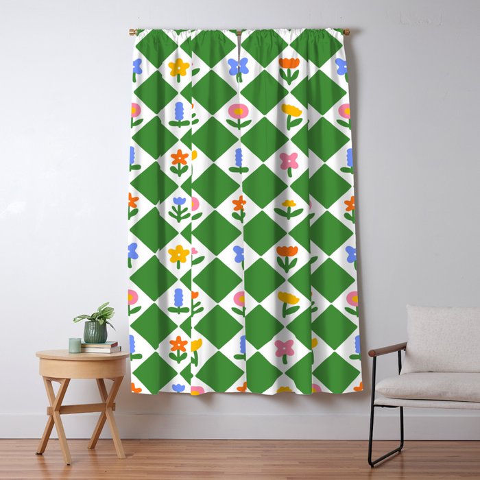 Colorful geometric flower art pattern Window Curtain Gallery Image 1