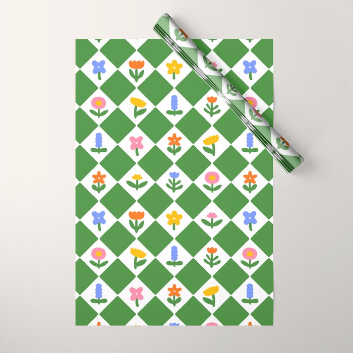 Colorful geometric flower art pattern Wrapping Paper Gallery Image 1